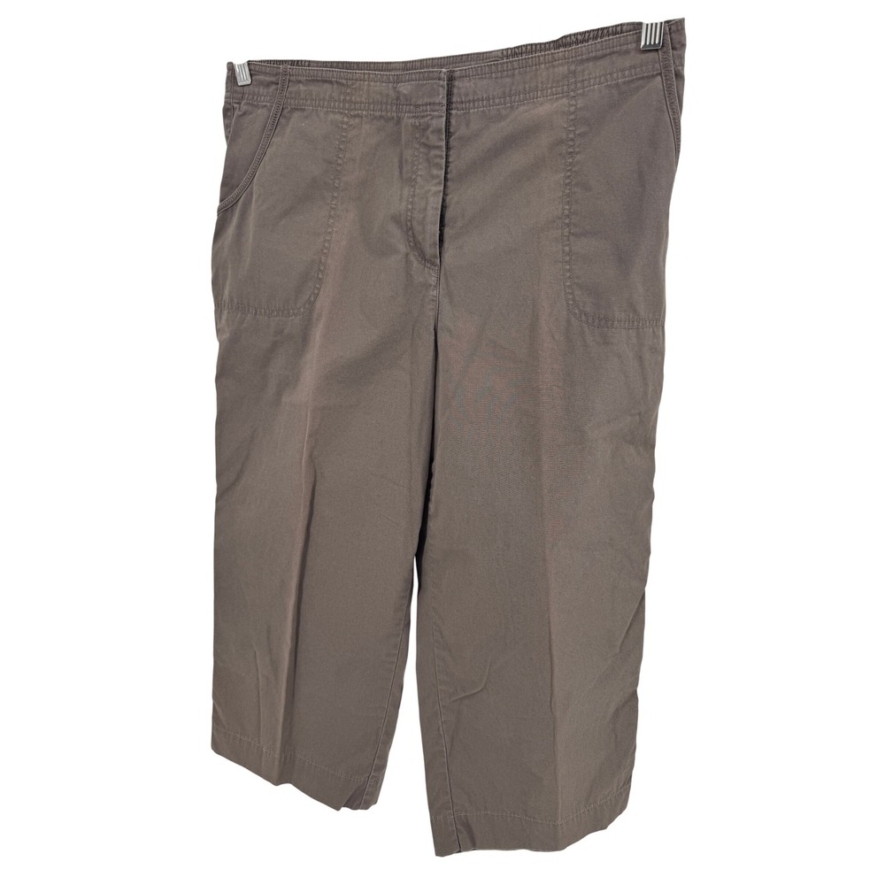 J.Jill Capri Pants SizE 14 Familiar Fit‎ At Waist Brown Womens Cotton